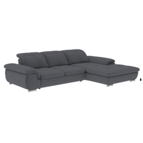 Canapé d'angle convertible méridienne droite andy iii tissu belfast anthracite 39 pas cher