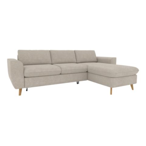 Canapé d'angle convertible méridienne réversible lago tissu malmo beige 05 pas cher