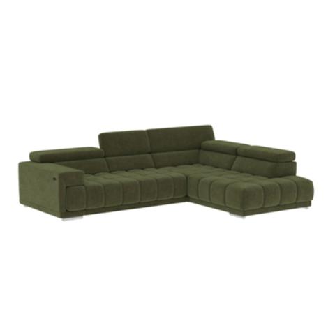 Canapé d'angle droit relax pack full option ocean tissu salsa green pas cher