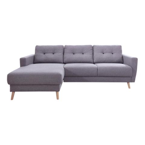 Canapé d'angle gauche scandinave tissu gris stockholm pas cher