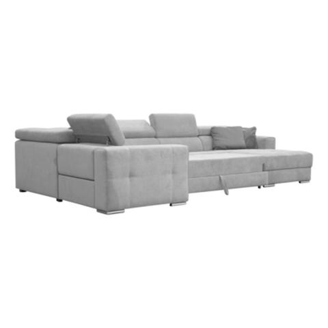 Canapé d'angle u droit relax convertible quartz tissu castle gris clair 60 pas cher