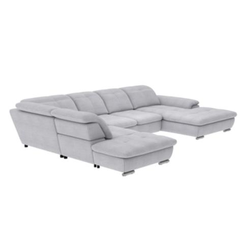 Canapé grand angle convertible droite andy iii tissu bergamo gris clair 90 pas cher