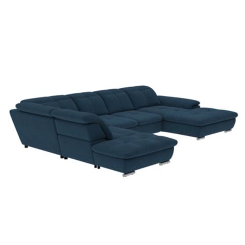 Canapé grand angle convertible droite andy iii tissu malmo bleu 81 pas cher