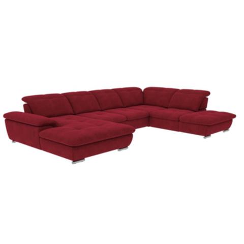 Canapé grand angle convertible gauche andy iii tissu apolo rouge 25 pas cher