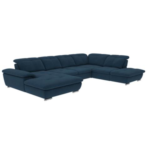 Canapé grand angle convertible gauche andy iii tissu malmo bleu 81 pas cher