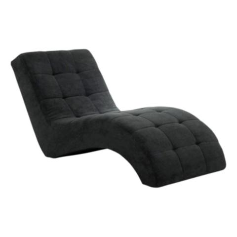 Chaise longue patio tissu alfa noir pas cher