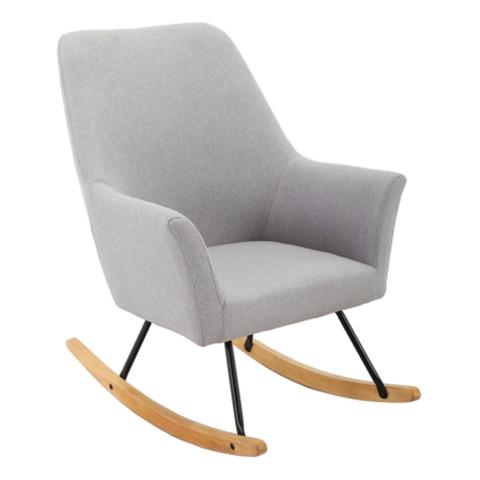 Fauteuil lounea rocking tissu gris clair pas cher