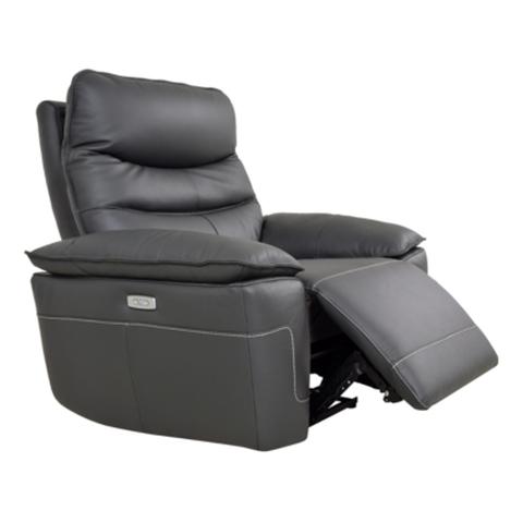 Fauteuil relax électrique evogg cuir et croûte gris foncé pas cher