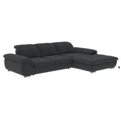 Canapé d'angle convertible méridienne droite andy iii tissu malmo noir 96 pas cher