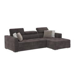 Canapé d'angle l convertible droit quartz tissu bolton 9 marron pas cher