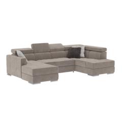 Canapé d'angle u convertible quartz u tissu bolton 5 beige / marron pas cher