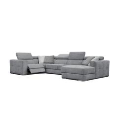 Canapé d'angle u droit relax convertible quartz tissu castle gris moyen 168 pas cher