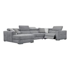 Canapé d'angle u gauche relax convertible quartz tissu castle gris moyen 168 pas cher