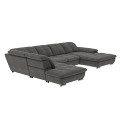 Canapé grand angle convertible droite andy iii tissu apache anthracite 1 pas cher