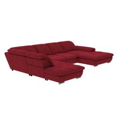 Canapé grand angle convertible droite andy iii tissu apolo rouge 25 pas cher