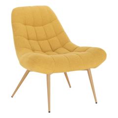 Fauteuil bergame tissu jaune pas cher