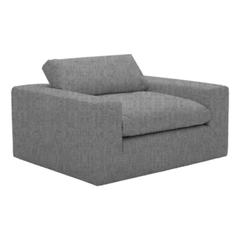 Fauteuil plume feather tissu gris pas cher