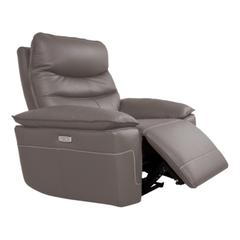 Fauteuil relax électrique evogg cuir et croûte marron glacé pas cher